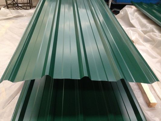 0.13-0.5mm Gi Hoja de techo corrugado, 60-95HRB Hoja de metal galvanizado corrugado